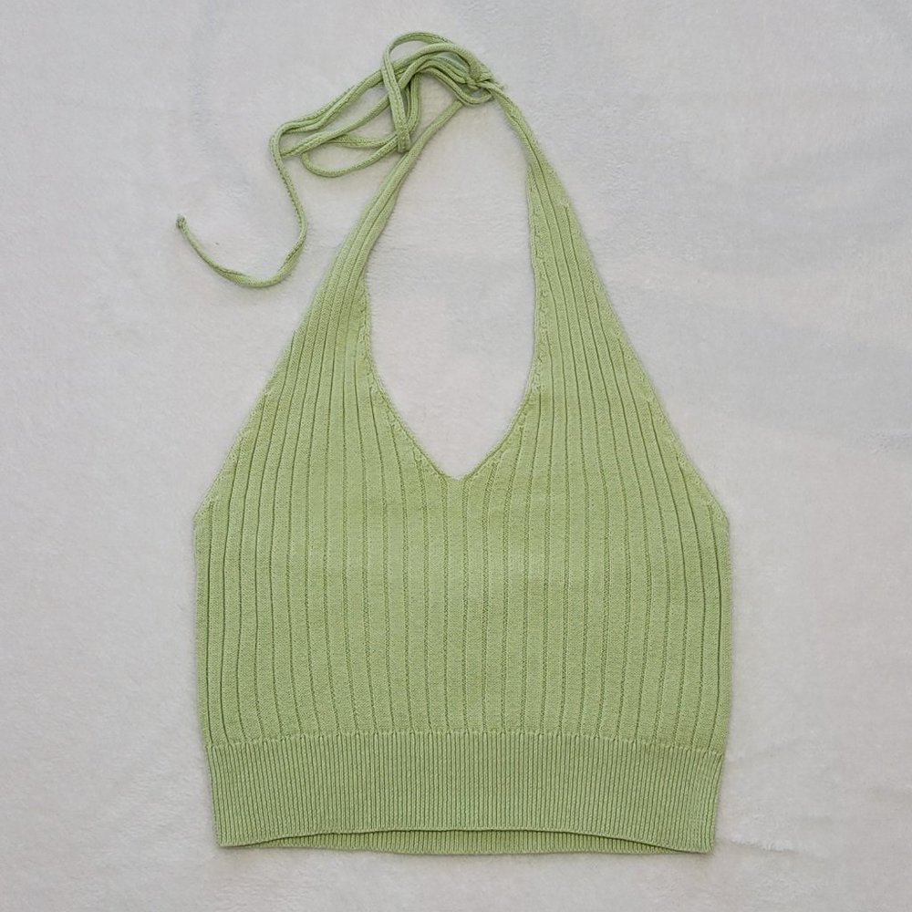 Kendall & Kylie Ribbed Knit Halter Top